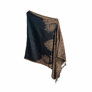 Wmn’s Woven Multicolor Shawl Tassels Boho Paisley Reversible Scarf Wrap
